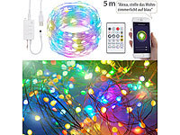 Luminea Home Control RGB Lichterketten, LED Lichterkette bunt