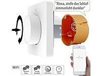 Luminea Home Control WLAN-Unterputz-Lichtschalter & Dimmer mit Dreh & Drück-Funktion, App; WLAN-LED-Lampen GU10 RGBW WLAN-LED-Lampen GU10 RGBW WLAN-LED-Lampen GU10 RGBW WLAN-LED-Lampen GU10 RGBW 