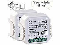 Luminea Home Control 2er-Set WLAN-Unterputzmodule für smarte Rollladen, App & Sprachbefehl