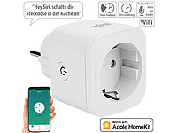 Luminea Home Control WLAN-Steckdose, Apple-HomeKit-zertifiziert, mit App & Sprachsteuerung; WLAN-Steckdosen mit Stromkosten-Messfunktion WLAN-Steckdosen mit Stromkosten-Messfunktion WLAN-Steckdosen mit Stromkosten-Messfunktion 