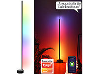 Luminea Home Control Eck Stehlampe, WLAN Stehleuchte, RGB Stehleuchte
