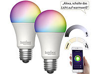 Luminea Home Control WLAN-LED-Lampe E27 RGBW, RGB Leuchtmittel E27