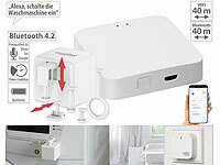 Luminea Home Control Schalt-Aufsatz für Kippschalter & Taster, Bluetooth mit WLAN Gateway; Outdoor-WLAN-Steckdosen 