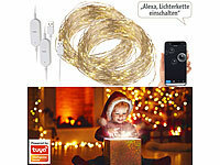 Luminea Home Control Lichterdraht, Lichterkette warmweiß