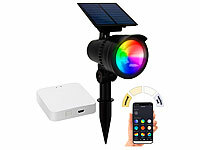 Lunartec LED-Spot mit Erdspieß, LED Solar Spots Garten