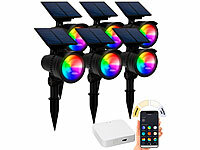 Lunartec LED Solar Erdspieß, Solarstrahler mit Bluetooth