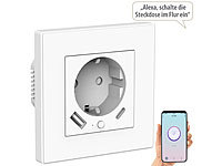 Luminea Home Control Unterputz Steckdose, WLAN Steckdose Unterputz