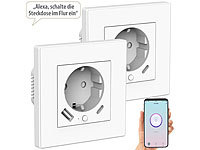 Luminea Home Control Unterputz Steckdosen, Einbau WLAN Steckdose
