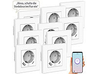 Luminea Home Control 10er-Set WLAN-Unterputzsteckdosen mit App, je 1x USB A, 1x USB C, 2 A; WLAN-Steckdosen mit Stromkosten-Messfunktion WLAN-Steckdosen mit Stromkosten-Messfunktion WLAN-Steckdosen mit Stromkosten-Messfunktion WLAN-Steckdosen mit Stromkosten-Messfunktion 