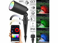 Luminea Home Control WLAN-Gartenstrahler, RGB & CCT, 7 W, 520 lm, IP65, App, Metallgehäuse; WLAN-USB-Stimmungsleuchten mit RGB + CCT-LEDs und App WLAN-USB-Stimmungsleuchten mit RGB + CCT-LEDs und App WLAN-USB-Stimmungsleuchten mit RGB + CCT-LEDs und App WLAN-USB-Stimmungsleuchten mit RGB + CCT-LEDs und App 