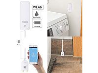 Luminea Home Control ZigBee-Wassermelder mit externem Sensor, 2 Jahre Batterielaufzeit, App; WLAN-Tür & Fensteralarme WLAN-Tür & Fensteralarme 