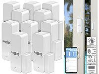 Luminea Home Control 10er-Set ZigBee-Tür & Fensteralarme, Alexa, Google Assist., Siri, App