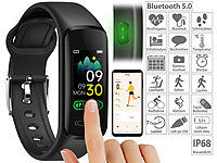 newgen medicals ELESION-kompatibles Fitness-Armband, Farbdisplay, Bluetooth, App, IP68; Fitness-Armbänder mit Herzfrequenz-Messung und GPS-Streckenaufzeichnung Fitness-Armbänder mit Herzfrequenz-Messung und GPS-Streckenaufzeichnung Fitness-Armbänder mit Herzfrequenz-Messung und GPS-Streckenaufzeichnung Fitness-Armbänder mit Herzfrequenz-Messung und GPS-Streckenaufzeichnung 