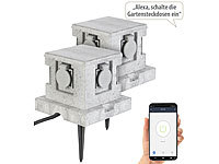 Royal Gardineer WLAN Outdoor Steckdose, Steckdosen Stein