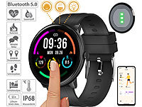 newgen medicals ELESION-kompatible Fitness-Smartwatch, Bluetooth, SpO2, Alexa, IP68