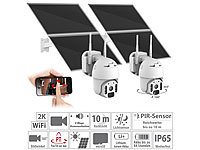 7links 2er-Set Pan-Tilt-Überwachungskameras, 2K, WLAN, Akku, 25 W Solarpanel; Outdoor-WLAN-IP-Überwachungskameras Outdoor-WLAN-IP-Überwachungskameras 