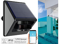 Luminea Home Control Outdoor-PIR-Sensor mit ZigBee-WLAN-Gateway und Solarpanel, IP55; WLAN-Wassermelder mit App-Benachrichtigungen WLAN-Wassermelder mit App-Benachrichtigungen 