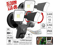 VisorTech 2er-Set 2K-Kamera, 2 LED-Strahler, 2.400lm, Sirene, WLAN, App; Netzwerk-Überwachungssysteme mit Rekorder, Kamera, Personenerkennung und App Netzwerk-Überwachungssysteme mit Rekorder, Kamera, Personenerkennung und App Netzwerk-Überwachungssysteme mit Rekorder, Kamera, Personenerkennung und App 