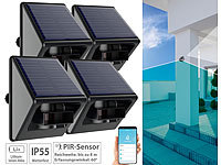 Luminea Home Control 4er-Set Outdoor-PIR-Sensoren, Solarpanel, App, IP55, ZigBee-kompatibel; WLAN-Tür & Fensteralarme WLAN-Tür & Fensteralarme 