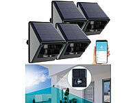 Luminea Home Control Solar Bewegunsmelder, WLAN-Bewegungsmelder Akku