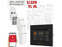 VisorTech 14-tlg. Funk-Alarmanlage: 11 Sensoren, 2 Fernbedienungen, GSM WLAN App