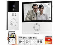 Somikon Full-HD-Video-Türsprechanlage mit 17,8-cm-Touchscreen (7"), WLAN, App