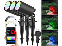 Luminea Home Control Strahler, Gartenspot, Gartenstrahler LED Erdspieß