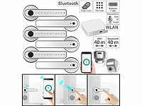 VisorTech 3er-Set Sicherheits-Türbeschlag mit Fingerabdruck-Scanner,WLAN-Gateway