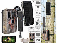 VisorTech 4G/LTE-Akku-Wildkamera mit 2K-Auflösung und Akku-Solarpanel, 5.000 mAh