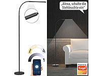 Luminea Home Control Stehlampe dimmbar, WLAN Stehlampe