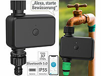 Royal Gardineer Programmierbarer Bewässerungscomputer mit Bluetooth 5 & App-Steuerung; Bewässerungscomputer mit Multi-Schlauch-Anschlüssen, Wasserverteiler für Gartenschläuche Bewässerungscomputer mit Multi-Schlauch-Anschlüssen, Wasserverteiler für Gartenschläuche 