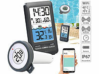 infactory Smartes WLAN-Teich & Poolthermometer, Funk-Empfänger, App, IP67; Funk-Poolthermometer Funk-Poolthermometer 