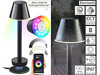 Lunartec Smarte Outdoor-Tischlampe, RGB-CCT-LEDs, App, Bluetooth, 40 lm, IP67