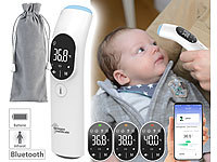 newgen medicals Medizinisches 3in1-Infrarot-Thermometer, App, Oberflächen-Messung; Infrarot-Stirnthermometer 