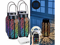 Lunartec Solar Laterne Vintage, Solar-Laterne mit Bluetooth