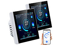 revolt 2er-Set WLAN-Thermostate für Fußbodenheizungen, Touchdisplay