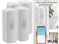 Luminea Home Control Thermometer WiFi, WLAN Thermometer Fernzugriff