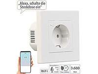 Luminea Home Control WLAN-Unterputz-Steckdose mit Stromverbrauch-Messung, App, 3.680 W; WLAN-Steckdosen mit Stromkosten-Messfunktion WLAN-Steckdosen mit Stromkosten-Messfunktion WLAN-Steckdosen mit Stromkosten-Messfunktion 