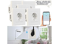 Luminea Home Control Einbau WLAN Steckdosen, Alexa Einbausteckdosen