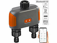 Royal Gardineer Bewässerungscomputer mit Bluetooth 5 & Dual-Bewässerungs-Ventil; Bewässerungscomputer mit Multi-Schlauch-Anschlüssen Bewässerungscomputer mit Multi-Schlauch-Anschlüssen 