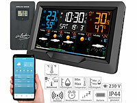 infactory Internet-Funk-Wetterstation, UV-Index & Wettertrend, Außensensor, App