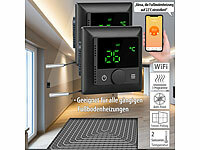 revolt 2er-Set WLAN-Fußbodenheizungs-Thermostat mit Sprachsteuerung, schwarz; Programmierbare Heizkörperthermostate mit Bluetooth 