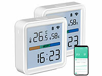 Luminea Home Control Temperatursensor WLAN, Smart Thermometer