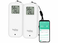Luminea Home Control Temperatursensor WiFi, Smart Thermometer mit App
