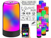 Luminea Home Control Smarte Stimmungsleuchte mit RGB-IC-LEDs, 15 Modi, WLAN, App, schwarz