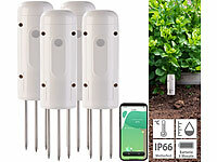 Luminea Home Control 4er-Set smarte ZigBee-Boden-Feuchtigkeits & Temperatursensoren; WLAN-Gateways mit Bluetooth WLAN-Gateways mit Bluetooth WLAN-Gateways mit Bluetooth 