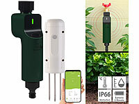 Luminea Home Control ZigBee-Bewässerungscomputer + Boden-Feuchtigkeits & Temperatursensor