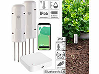 Luminea Home Control 2x Smarter,ZigBeeBodenFeuchtigkeits&Temperatursensor & Zigbee Gateway