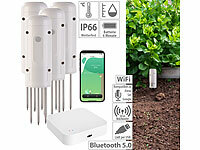 Luminea Home Control 4x Smarter ZigBeeBodenFeuchtigkeits&Temperatursensor & Zigbee Gateway