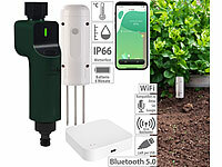 Luminea Home Control BodenFeuchtigkeits&Temperatursensor,ZigbeeGateway,1x Bewässerungscomp.